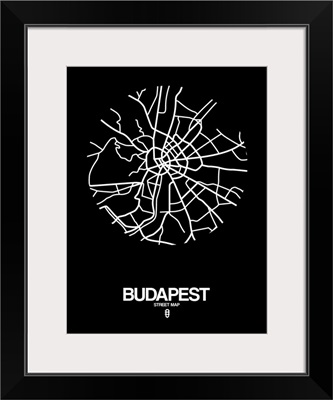 Budapest Street Map Black