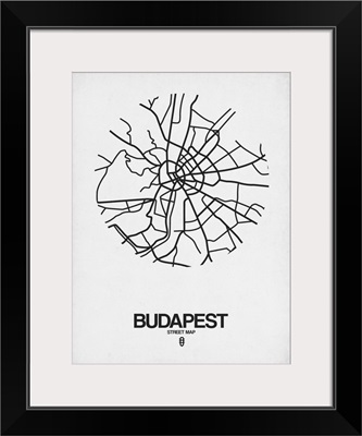 Budapest Street Map White