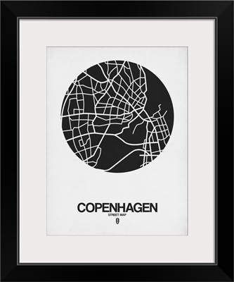 Copenhagen Street Map Black on White