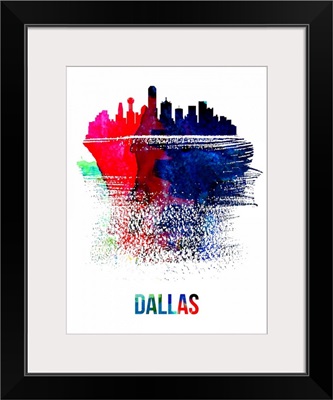 Dallas Skyline Brush Stroke Watercolor