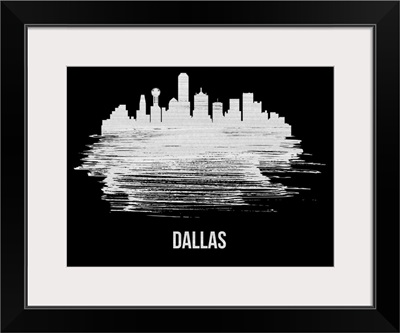 Dallas Skyline Brush Stroke White