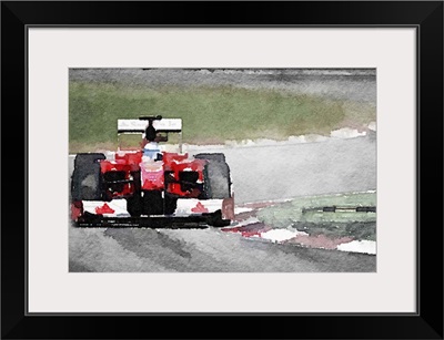Ferrari F1 on Track Watercolor