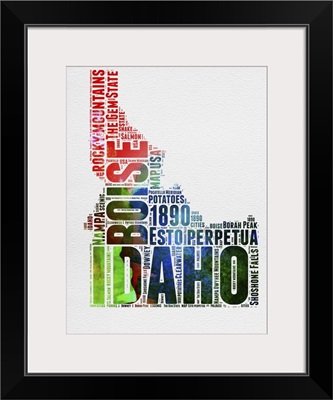 Idaho Watercolor Word Cloud
