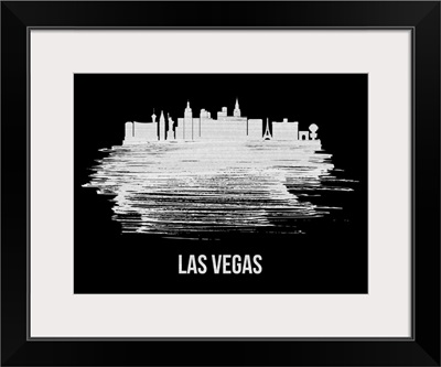 Las Vegas Skyline Brush Stroke White