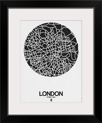 London Street Map Black on White