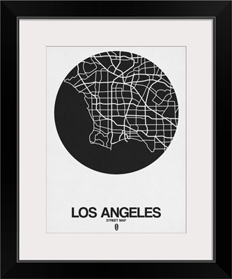 Los Angeles Street Map Black on White