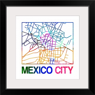 Mexico City Watercolor Street Map