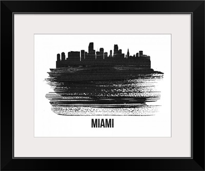Miami Skyline Brush Stroke Black II
