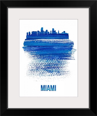Miami Skyline Brush Stroke Blue