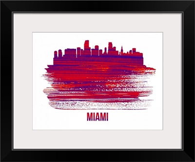 Miami Skyline Brush Stroke Red
