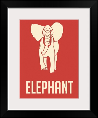 Minimalist Wildlife Poster - Elephant - White