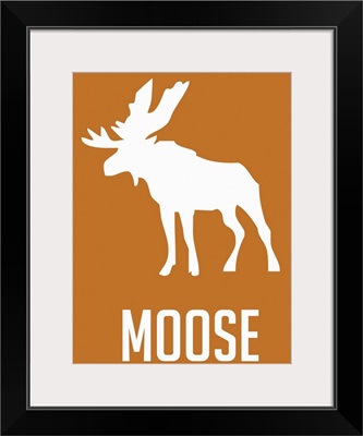 Minimalist Wildlife Poster - Moose - White