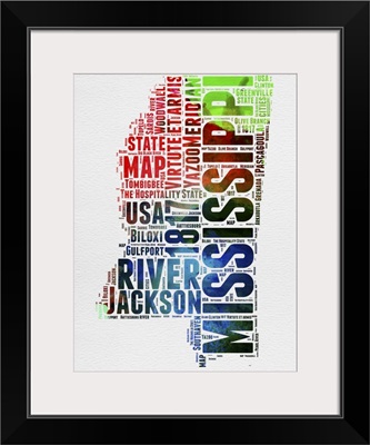 Mississippi Watercolor Word Cloud