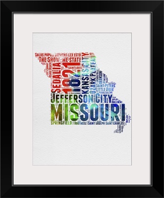 Missouri Watercolor Word Cloud