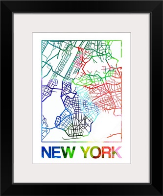 New York Watercolor Street Map