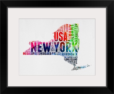 New York Watercolor Word Cloud