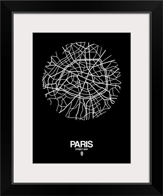 Paris Street Map Black