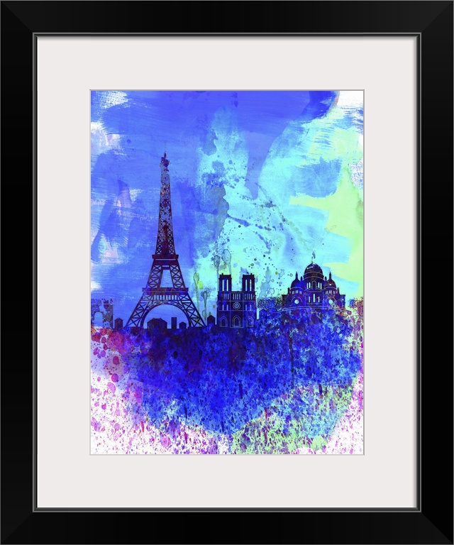 Paris Watercolor Skyline