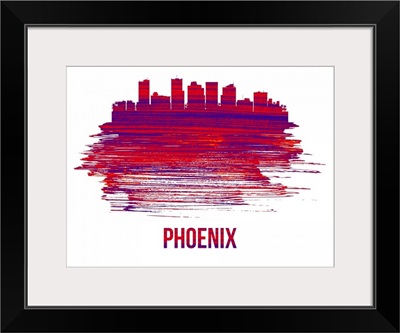 Phoenix Skyline Brush Stroke Red
