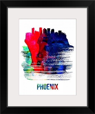 Phoenix Skyline Brush Stroke Watercolor