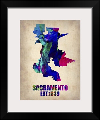Sacramento Watercolor Map