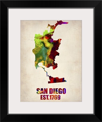 San Diego Watercolor Map
