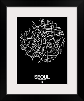 Seoul Street Map Black