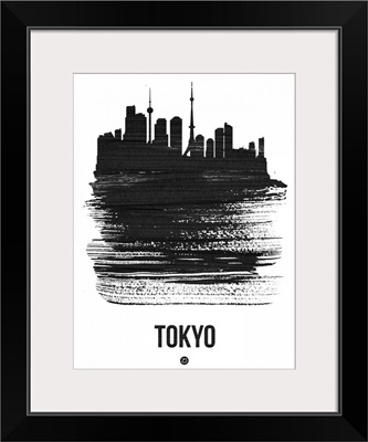 Tokyo Skyline Brush Stroke Black