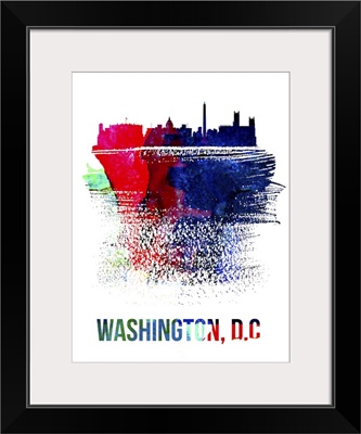 Washington, D.C. Skyline Brush Stroke Watercolor