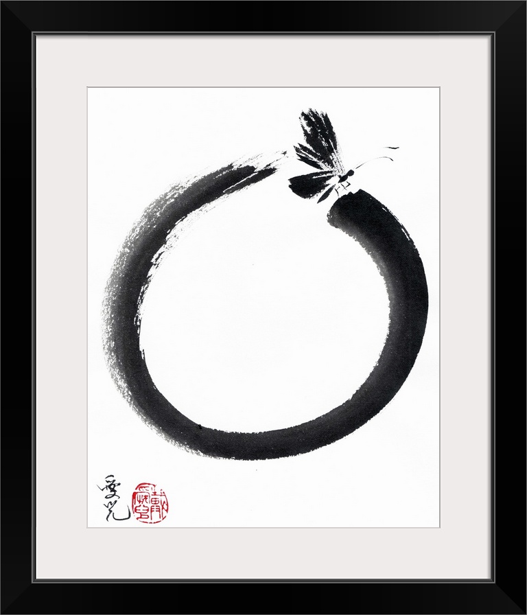 The Enso represents the way of Zen as a circle of emptiness and form, void and fullness. Drawn in one fluid, expressive st...