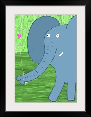 Elephant Heart Green Background