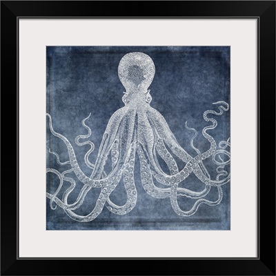 Octopus Dreams II - Twilight Blue Watercolor
