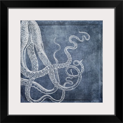 Octopus Dreams III - Twilight Blue Watercolor