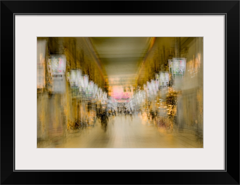 An abstract view of a market as it awakens from its peaceful slumber.