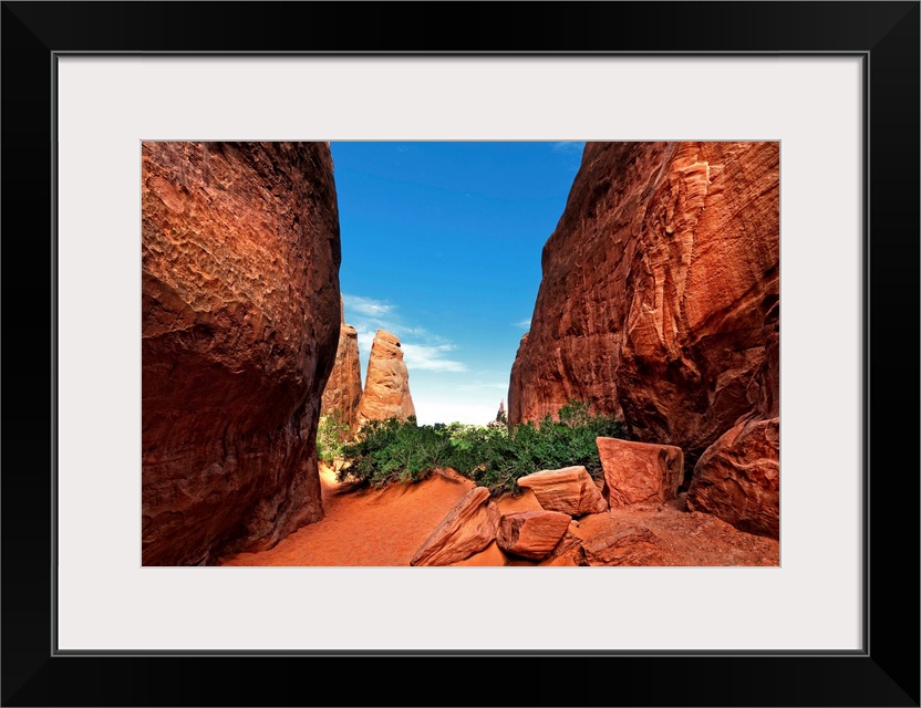 Red Canyon with blue sky in summer