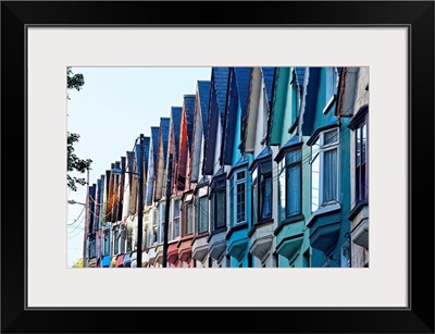 Colorful Row of House Facades, Cobh Town, County Cork, Ireland