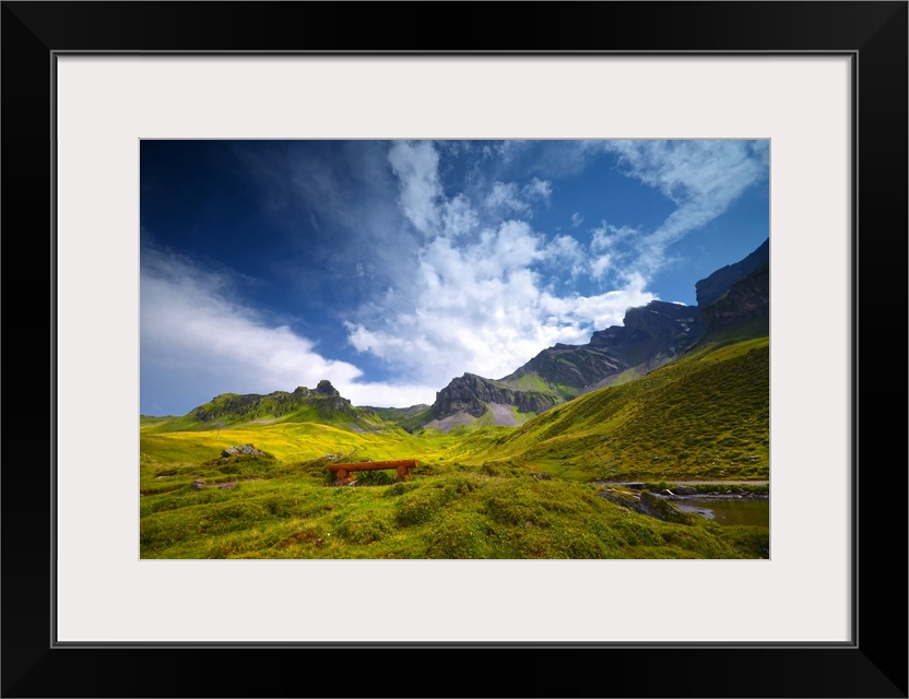 Green landscape in the Swiss Alps