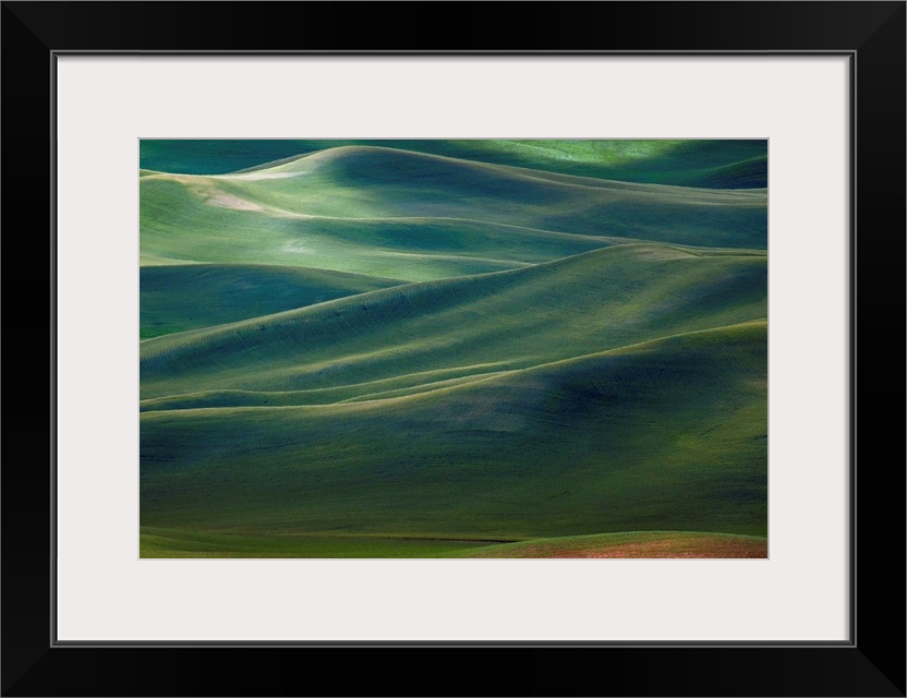 Almost abstract view of the verdant hills of Palouse, Washington.