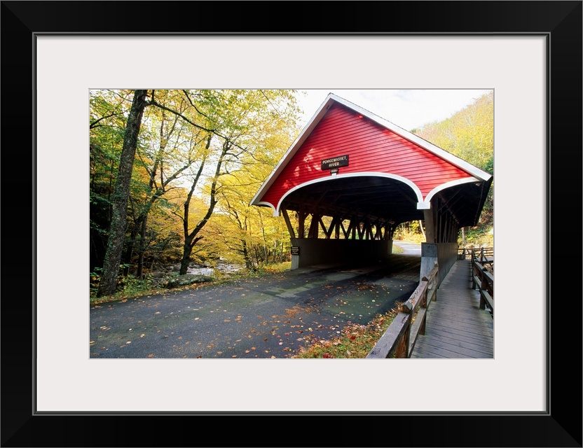 View of a Covered Bridge, Flume Bridge, Lincoln, New Hampshire