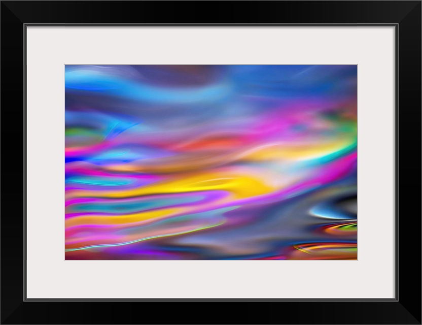 Abstract art with colorful waves of color running horizontally across the canvas in a dreamlike way.