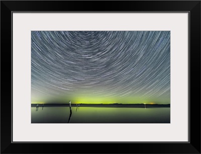 Star Trail With Northern Lights