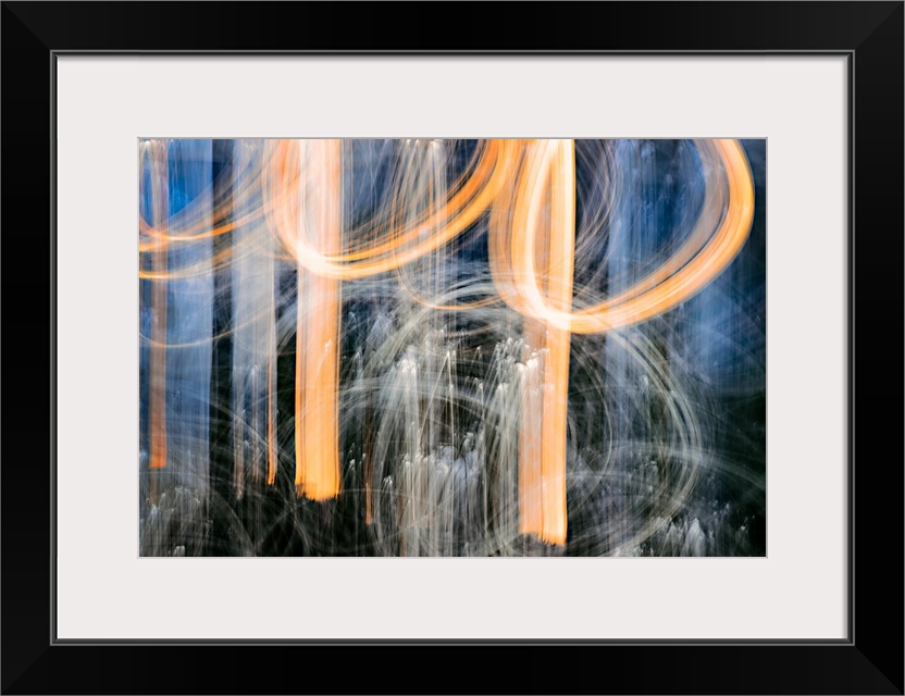 Long exposure image of lights creating an abstract image.