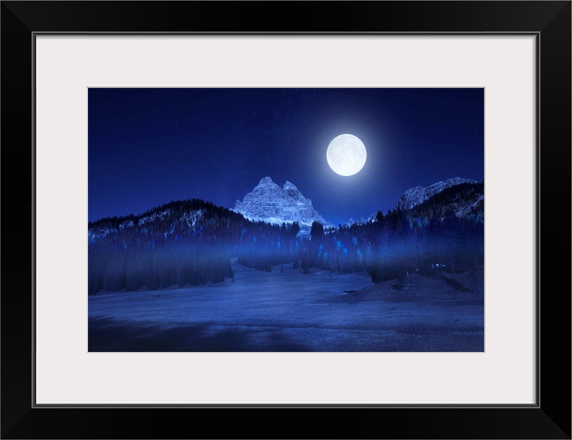 Tre Cime Lavaredo By Night, northeastern Italy.