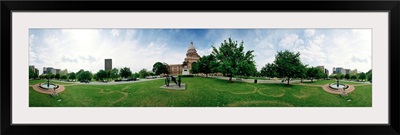 360 degree view of a park in front of a government building, Texas State Capitol, Austin, Travis County, Texas,