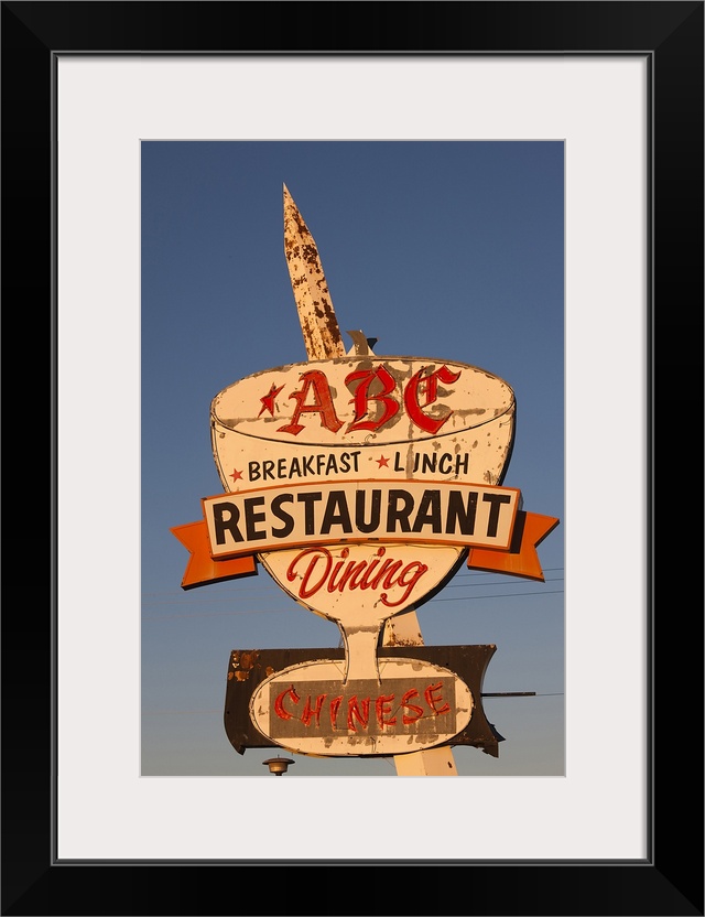 USA, Arizona, Kingman, Rt. 66 Town, ABC Restaurant sign