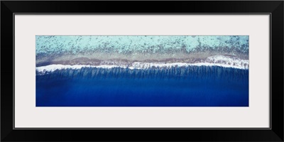 Aerial view of a lagoon, Huahine Island, Tahiti, French Polynesia