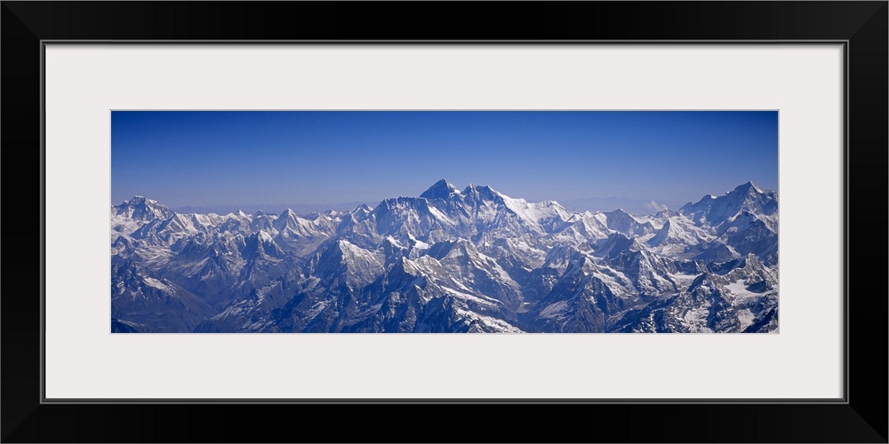 Aerial view of a mountain range, Himalayas, Kathmandu, Nepal