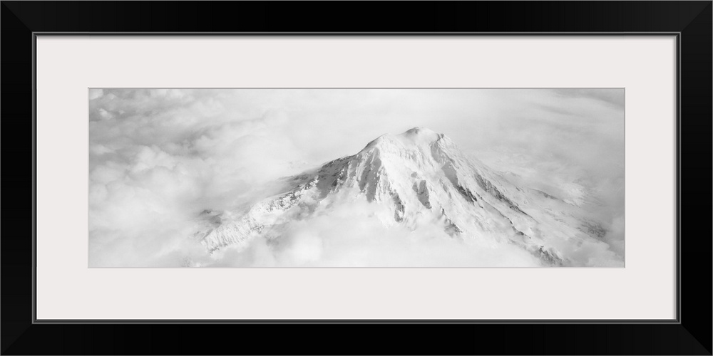 Aerial view of a snowcapped mountain, Mt Rainier, Mt Rainier National Park, Washington State