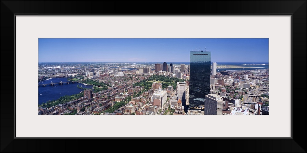 Aerial view of buildings in a city, Boston, Cambridge, Massachusetts