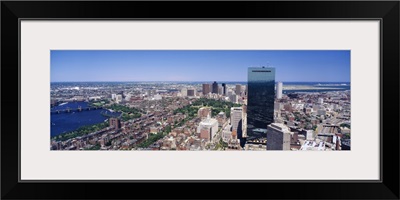 Aerial view of buildings in a city, Boston, Cambridge, Massachusetts